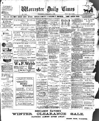 cover page of Worcester Daily Times and Journal published on February 2, 1898