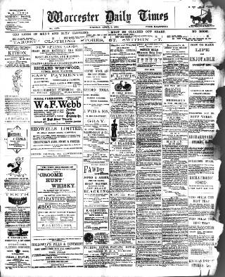 cover page of Worcester Daily Times and Journal published on April 5, 1898