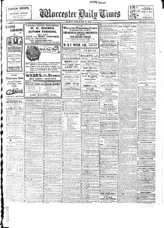 cover page of Worcester Daily Times and Journal published on September 17, 1912