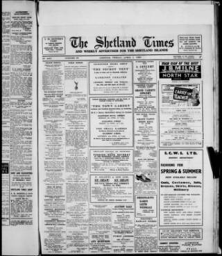 cover page of Shetland Times published on April 1, 1960