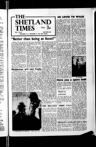 cover page of Shetland Times published on June 18, 1971