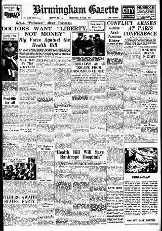 cover page of Birmingham Daily Gazette published on May 2, 1946