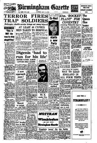 cover page of Birmingham Daily Gazette published on June 18, 1956