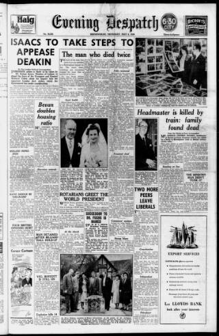 cover page of Evening Despatch published on May 4, 1950