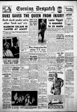 cover page of Evening Despatch published on June 18, 1954