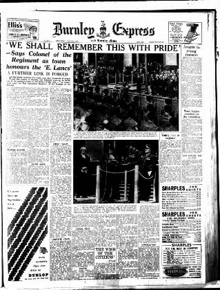 cover page of Burnley Express published on June 10, 1953