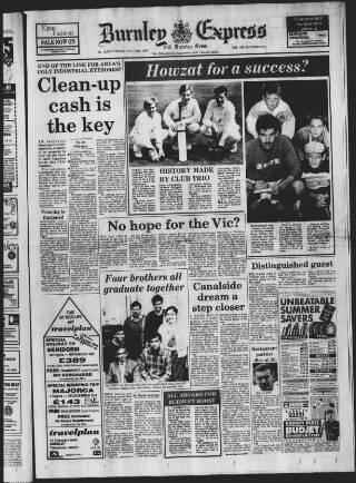 cover page of Burnley Express published on July 26, 1988