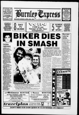 cover page of Burnley Express published on April 26, 1994