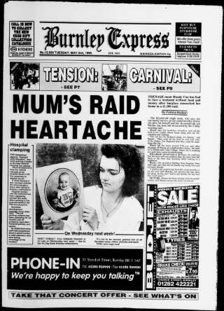 cover page of Burnley Express published on May 2, 1995