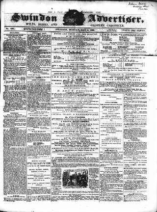 cover page of Swindon Advertiser and North Wilts Chronicle published on May 4, 1863