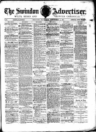 cover page of Swindon Advertiser and North Wilts Chronicle published on September 17, 1887