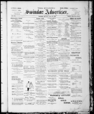 cover page of Swindon Advertiser and North Wilts Chronicle published on June 18, 1900