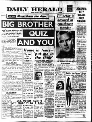 cover page of Daily Herald published on February 2, 1959