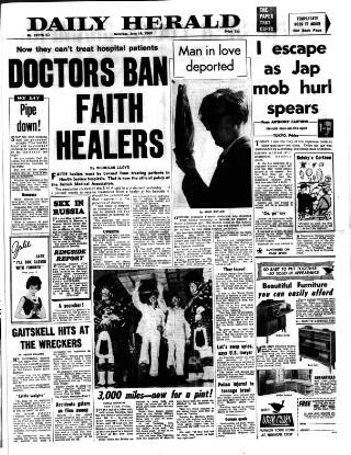 cover page of Daily Herald published on June 18, 1960