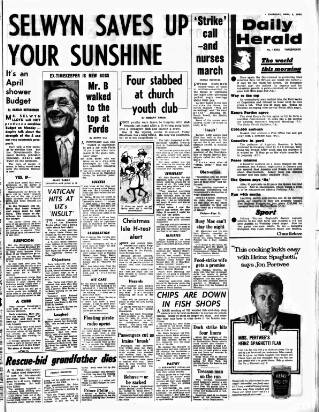 cover page of Daily Herald published on April 5, 1962