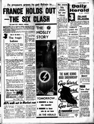 cover page of Daily Herald published on August 2, 1962