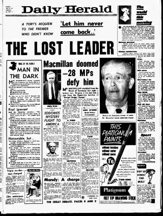 cover page of Daily Herald published on June 18, 1963