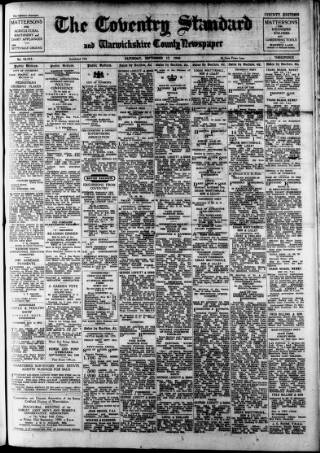 cover page of Coventry Standard published on September 17, 1949