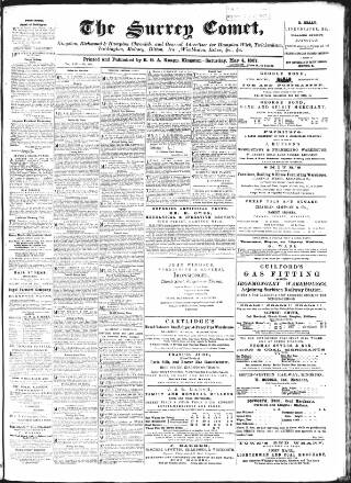 cover page of Surrey Comet published on May 4, 1867