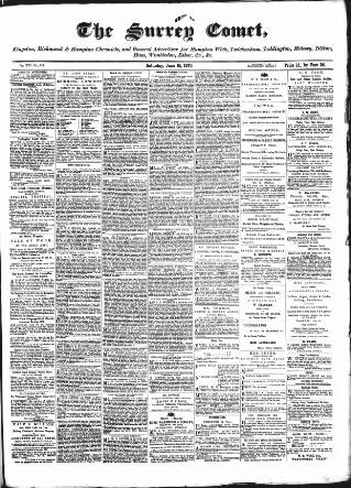 cover page of Surrey Comet published on June 18, 1870