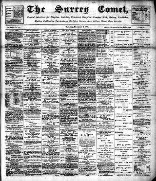 cover page of Surrey Comet published on November 2, 1889