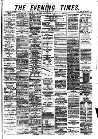 cover page of Glasgow Evening Times published on May 2, 1879