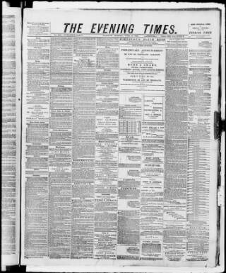 cover page of Glasgow Evening Times published on June 18, 1883