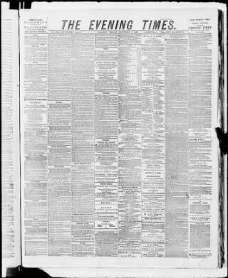 cover page of Glasgow Evening Times published on November 2, 1883