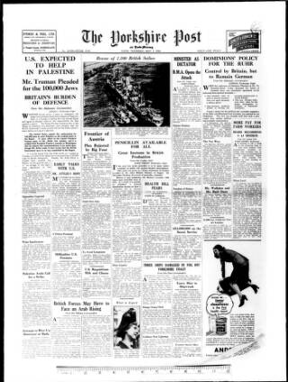 cover page of Yorkshire Post and Leeds Intelligencer published on May 2, 1946