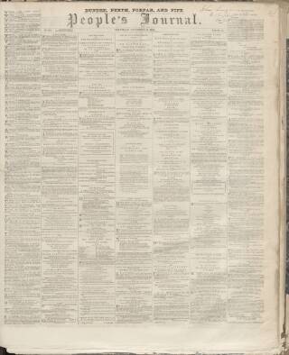 cover page of Dundee People's Journal published on November 2, 1861