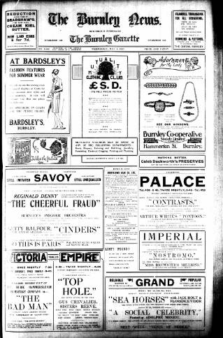 cover page of Burnley News published on May 4, 1927