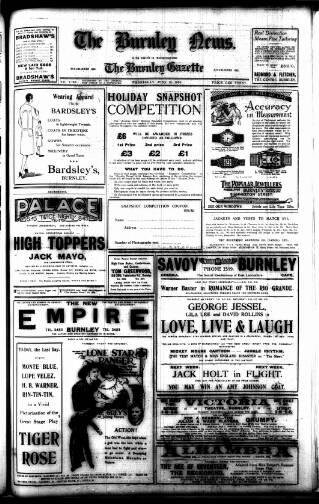 cover page of Burnley News published on June 18, 1930