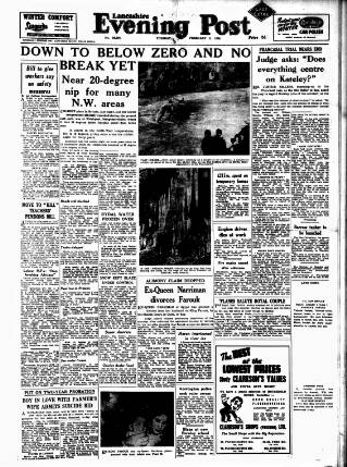 cover page of Lancashire Evening Post published on February 2, 1954