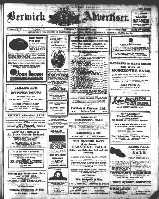 cover page of Berwick Advertiser published on February 2, 1933