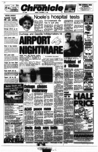 cover page of Newcastle Evening Chronicle published on September 17, 1984