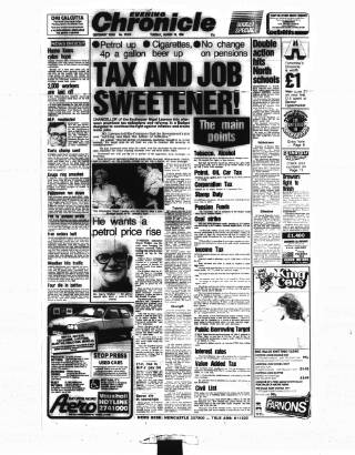 cover page of Newcastle Evening Chronicle published on March 19, 1985