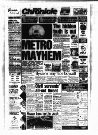 cover page of Newcastle Evening Chronicle published on June 18, 1987