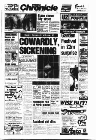 cover page of Newcastle Evening Chronicle published on February 2, 1988
