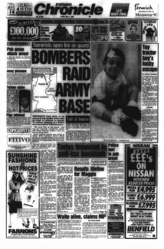 cover page of Newcastle Evening Chronicle published on May 4, 1990