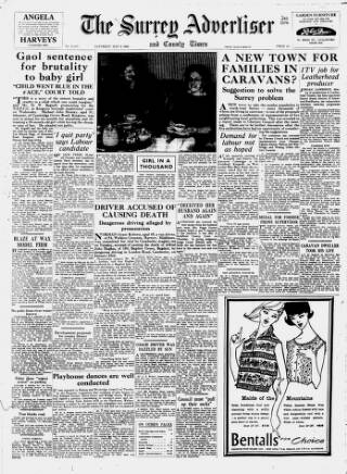 cover page of Surrey Advertiser published on May 2, 1959
