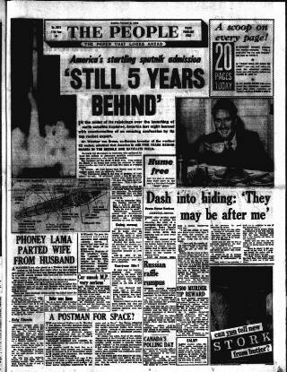 cover page of The People published on February 2, 1958