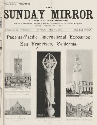 cover page of The Sunday Mirror published on June 14, 1914