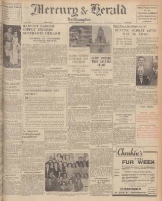 cover page of Northampton Mercury published on August 2, 1940