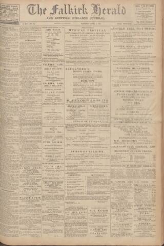 cover page of Falkirk Herald published on April 1, 1933