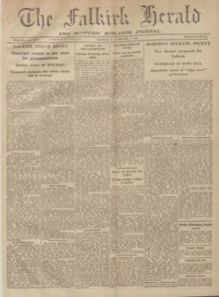 cover page of Falkirk Herald published on February 2, 1949