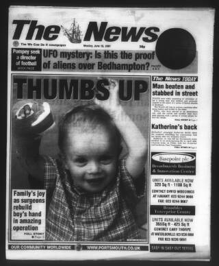 cover page of Portsmouth Evening News published on June 18, 2001