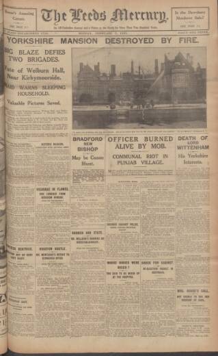 cover page of Leeds Mercury published on February 2, 1931
