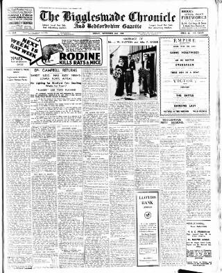 cover page of Biggleswade Chronicle published on November 2, 1934