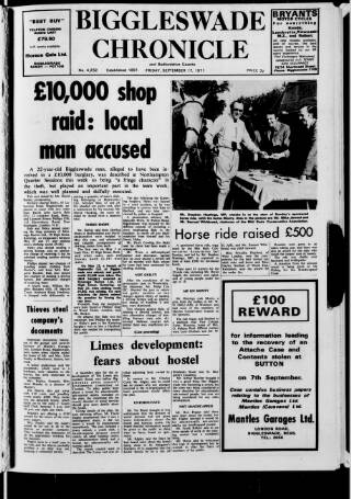 cover page of Biggleswade Chronicle published on September 17, 1971