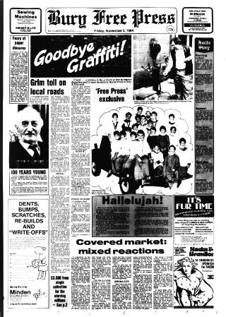 cover page of Bury Free Press published on November 2, 1984
